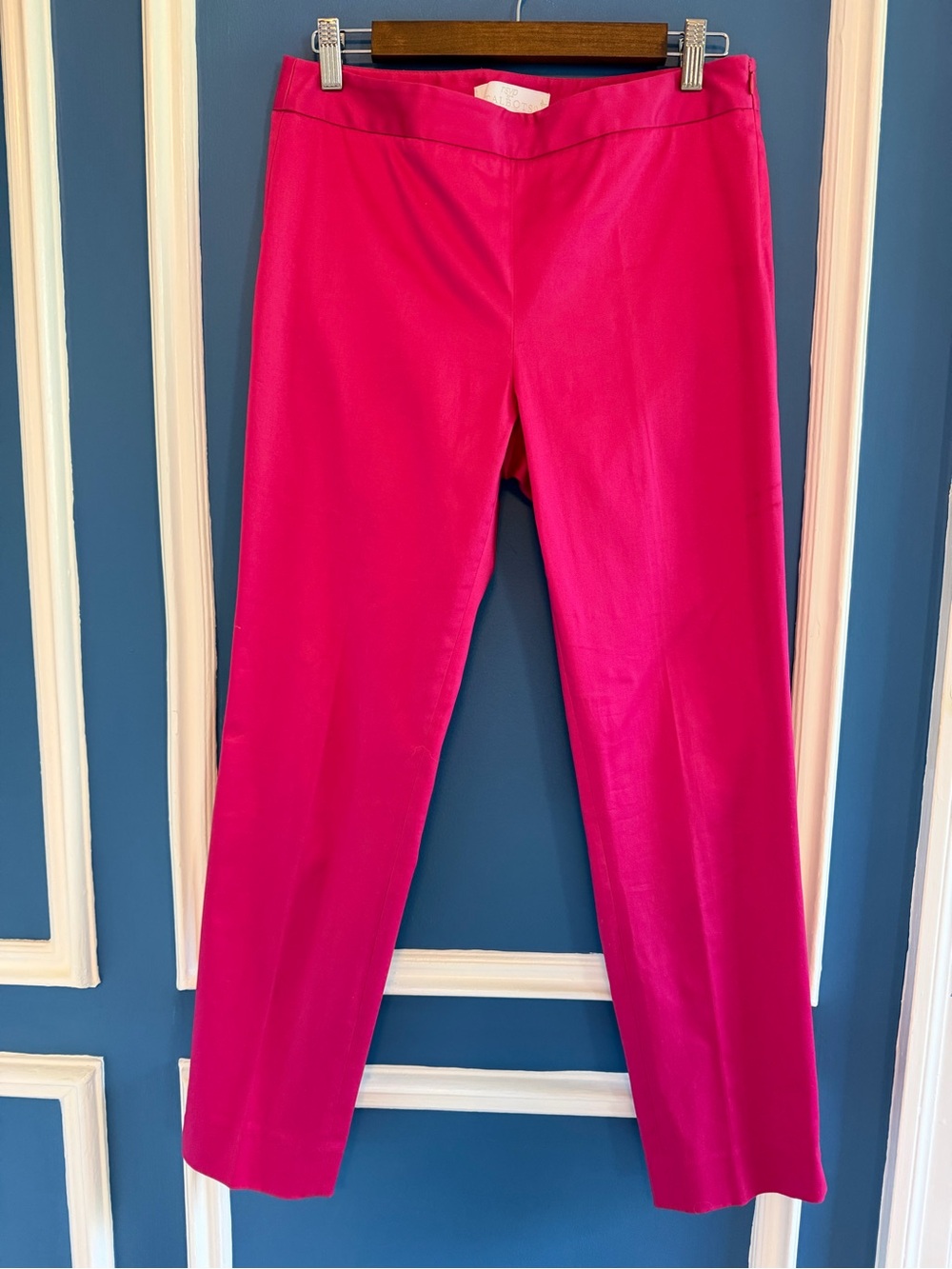Talbots RSVP Hot Pink Sateen Straight Leg Ankle Pants - Size 4